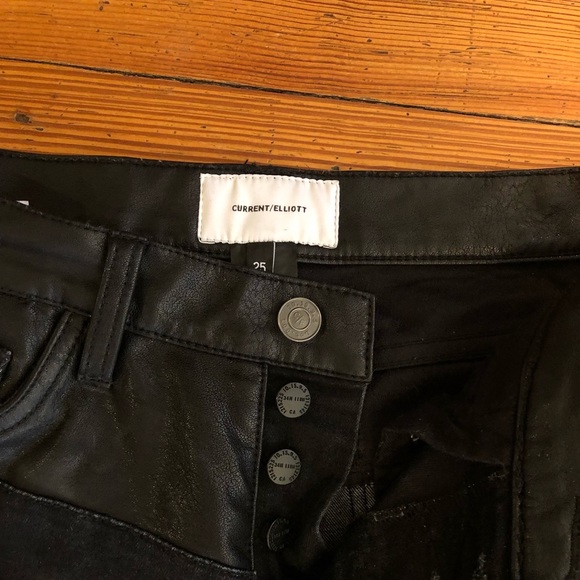 Current/Elliott Denim - Current Eliot jeans with leather top
